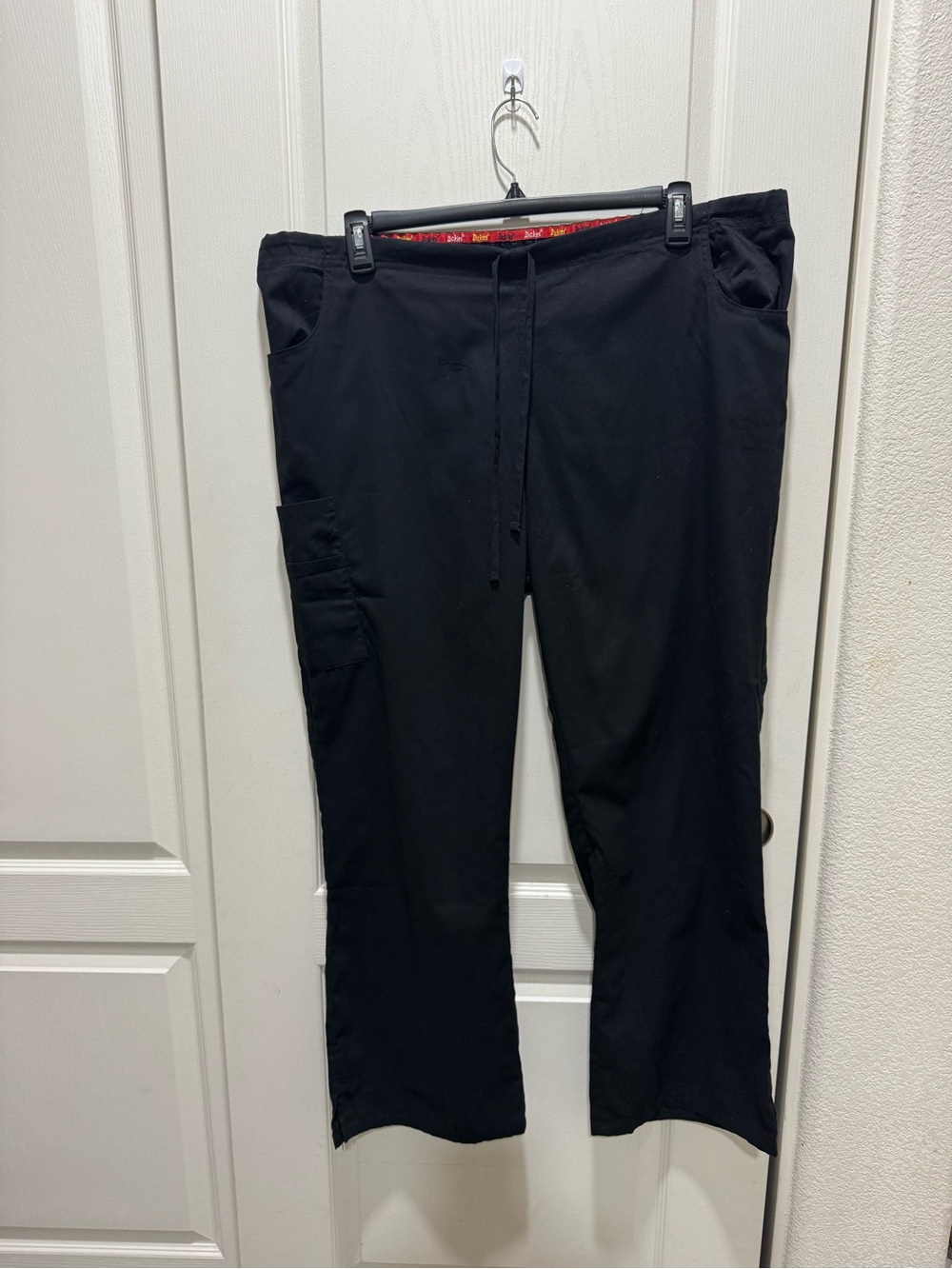 Dickies Medical Black Cargo Scrub Pants XL Drawstring Utility Workwear